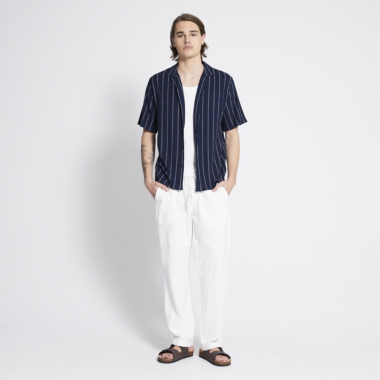 Short sleeve shirt "Steven Structure Stripe" Dark Blue
